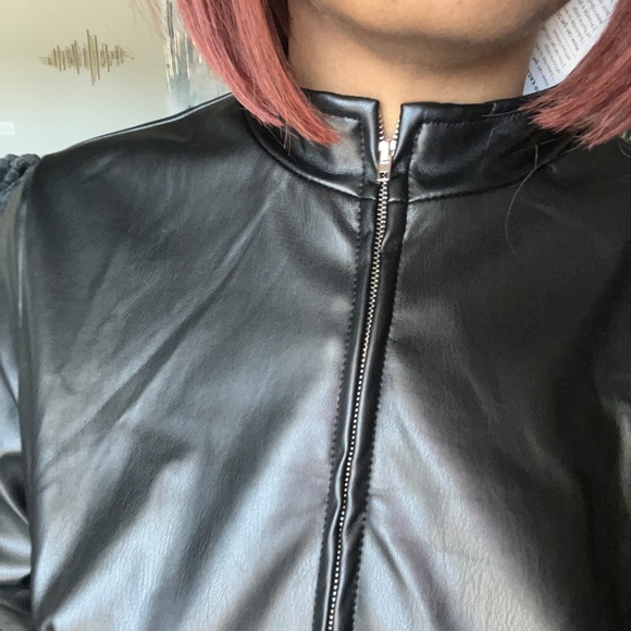 Loragal Faux leather long sleeve mini dress - Picture 7 of 9